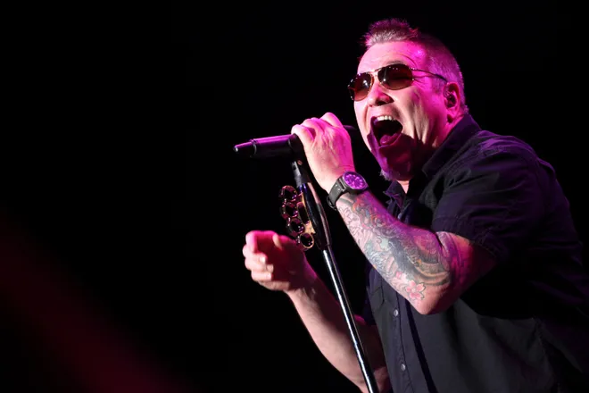 Steve Harwell of Smash Mouth performs during the under the sun tour at the Greek Theatre on August 12, 2014 in Los Angles, California. Tommaso Boddi, Wireimage